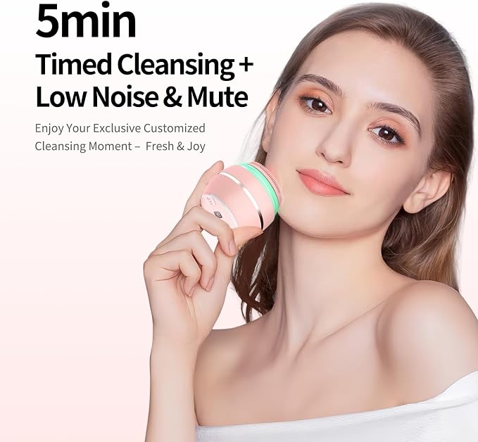 Face Cleansing Brush, Waterproof Silicone Facial Cleansing Brush, 6 Modes - Image 5