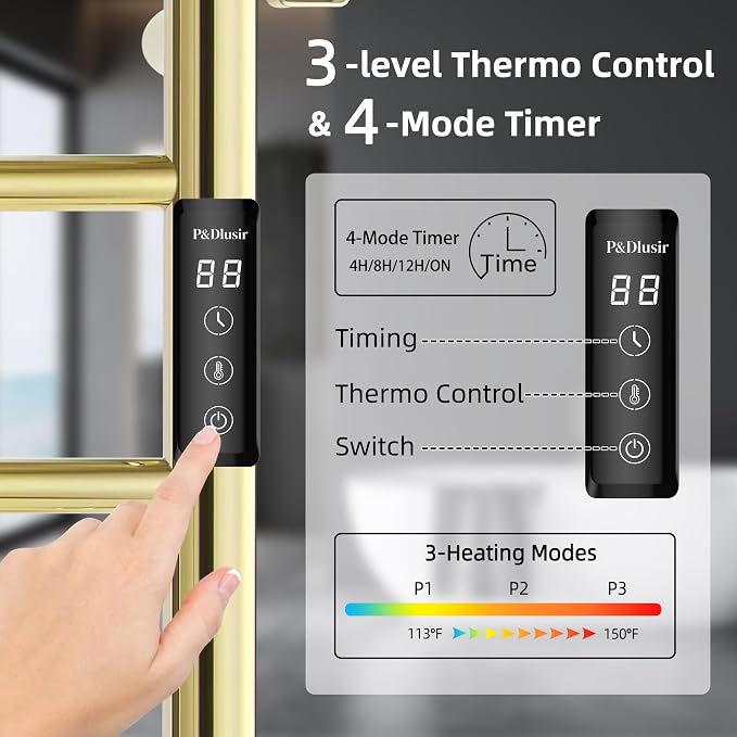P&Dlusir Towel Warmer, Heated Towel Rack - Image 4