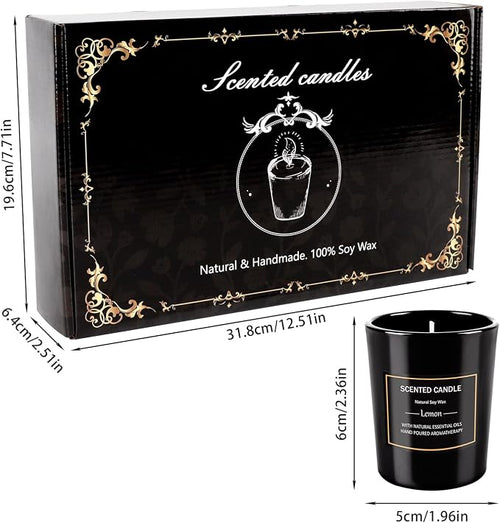 12 Pack Scented Black Candles Gift Set, Natural Soy Wax Aromatherapy Candles - Image 2