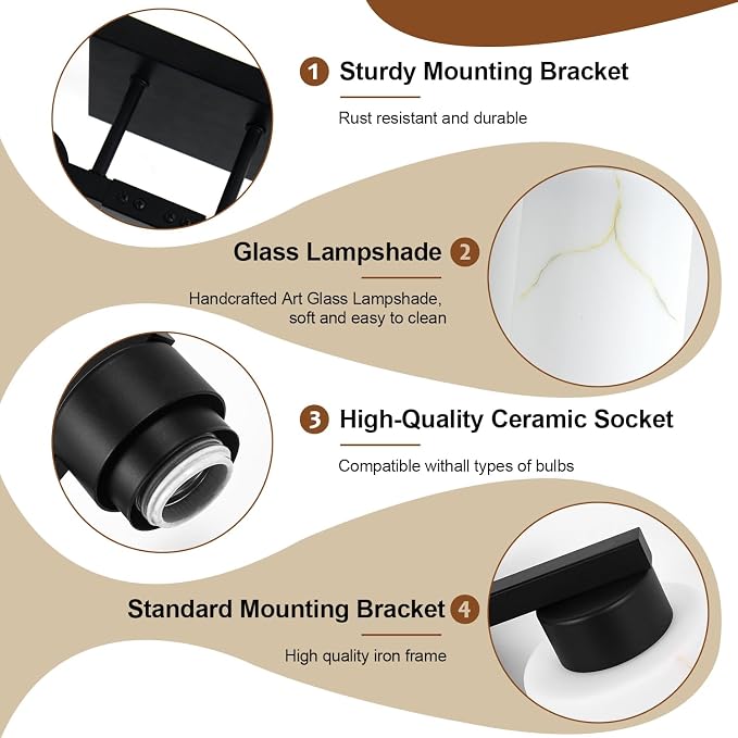 5-Light Bathroom Light Fixtures, Modern Vanity Lights, Living Room, E26 Base - Image 6