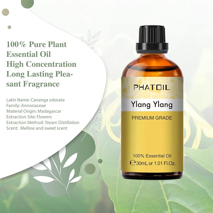 Ylang Ylang Essential Oil 1.01fl.oz/30ml, PHATOIL Premium Ylang Ylang Oils Long - Image 2