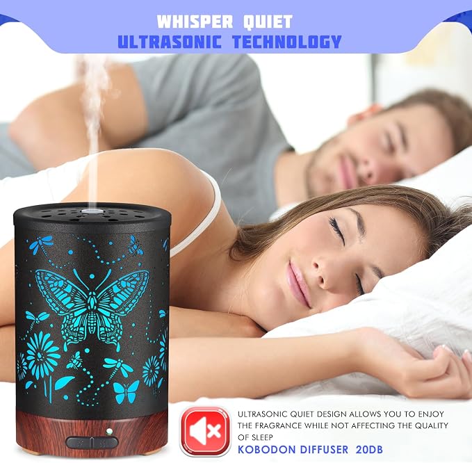 Metal Essential Oils Diffuser 150ML Christmas Aromatherapy Diffuser Cool Mist - Image 3