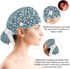 Scrub Caps Women Nursing Hats Floral Flowers - Image 3
