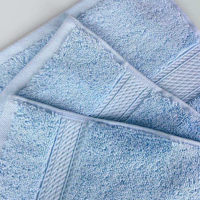 SUPERIOR Egyptian Cotton Pile Hand Towel Set of 4, Ultra Soft Luxury Towels - Image 5