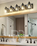 Bathroom Light Fixtures, 5 Light Matte Black Vanity Light, 32 Inch Modern Wall - Image 6