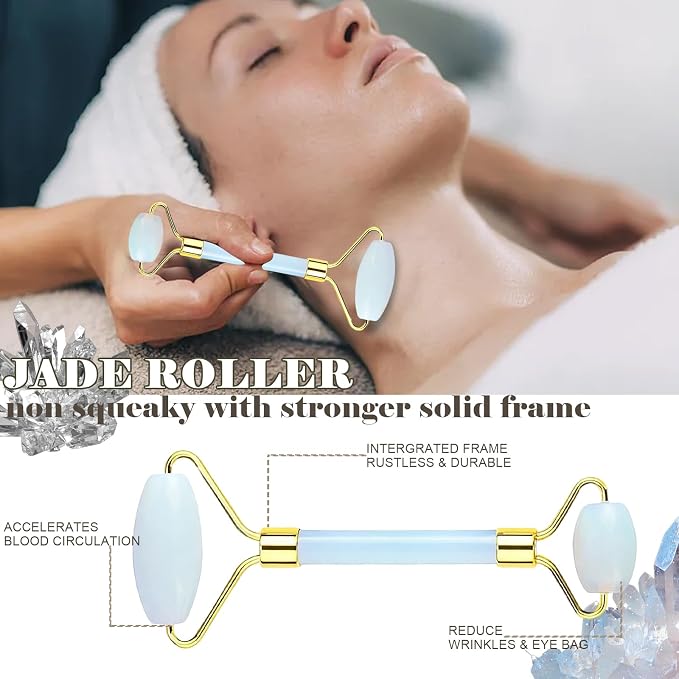 Jade roller and gua sha, facial roller, women's skincare tool, self-care gift - Image 3