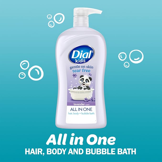 Dial Kids All-in-1 Body + Hair + Bubble Bath, Lavender Scent, 32 Fl Oz - Image 2