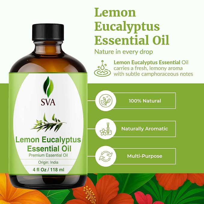 SVA Lemon Eucalyptus Essential Oil – 4 Fl Oz – 100% Natural Citriodora Oil - Image 2
