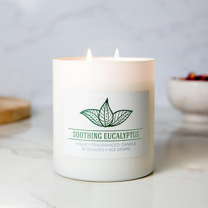 Carolina Soothing Eucalyptus Scented Candle, 16 oz Wellness Relaxing - Image 3