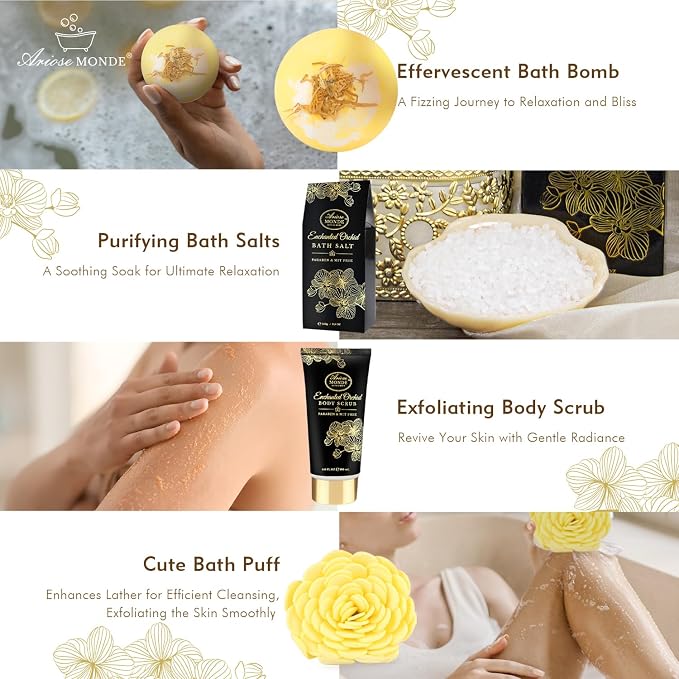 Spa Gift Baskets for Women, Gift Set for Mom Enchanted Orchid Scent, Home Spa - Image 5