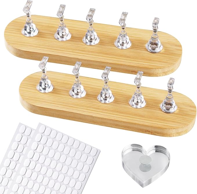 Wooden Stand for Nails Art Display Practice 2 Set, 1 Heart Shaped Acrylic by Unknown