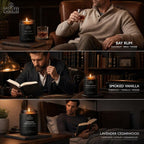 Mens Candle 3 x 8oz Pack Smoked Vanilla Bay Rum and Lavender Cedarwood Scents - Image 7