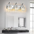 Modern Bathroom Vanity Light, 3-Light Chrome Wall Sconce - Image 3