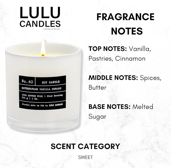 Lulu Candles | Buttercream Vanilla Cupcake | Luxury Scented Soy Jar Candle | - Image 3
