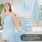 Hailea 18 Piece Family Bath Towel Set Include 6 Bath Towels, 6 Hand Towels and - Image 4