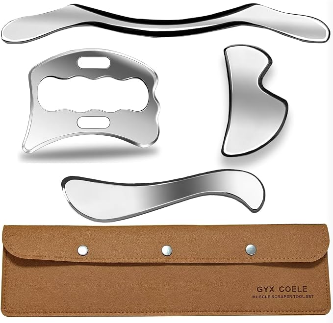 4 in 1 Muscle Scraper Tool Set, IASTM Physical Therapy Massage Tools by GYXCOELEIASTMTOOL