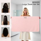 REDKISS Pink Microfiber Hair Towels - Image 2