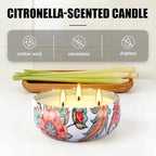 Summer Citronella Scented 3 Wick Candle, Soy Wax Candle - Image 3