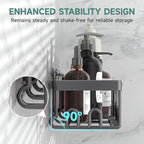 Veken Rustproof & Waterproof Shower Caddy 6-Pack, No Drilling Adhesive Shelves - Image 2