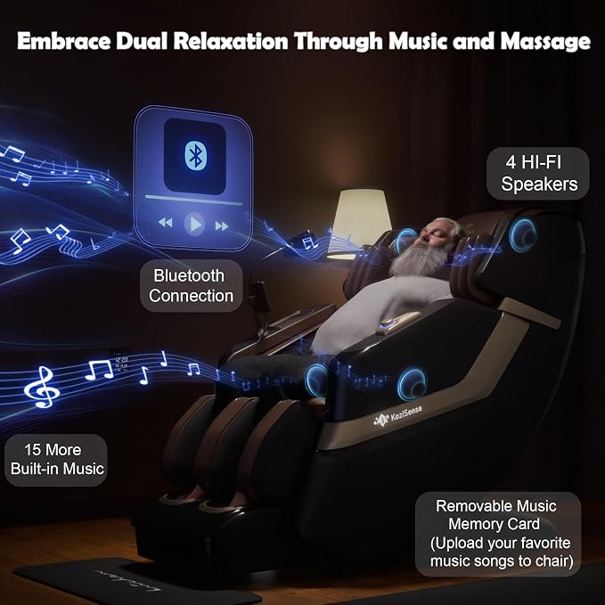 KoziSense KZ-313 2026 Heated Jade Roller Massage Chair Full Body, Deep Zero - Image 8