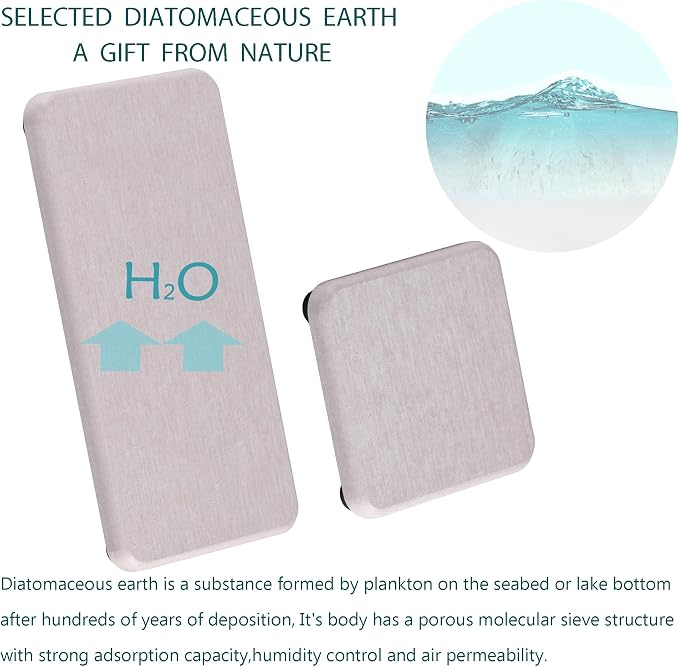 NiuYichee Set of 4 Water Absorbent Diatomite Coasters, Diatomaceous Earth - Image 3