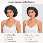 Shower Cap for Women Waterproof Reusable, Large Shower Cap Non-Slip - Image 3