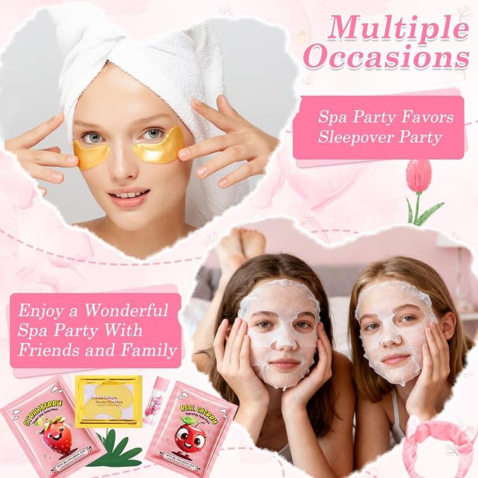 110PCS Spa Party Supplies for Girls, Spa Party Favors Include Lip Mask - Image 3
