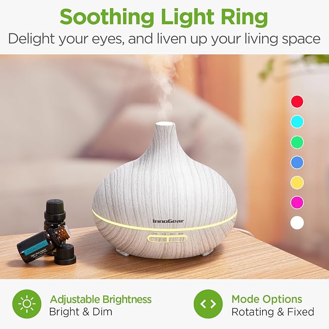 InnoGear Aromatherapy Diffuser & 10 Essential Oils Set, 400ml Diffuser - Image 3