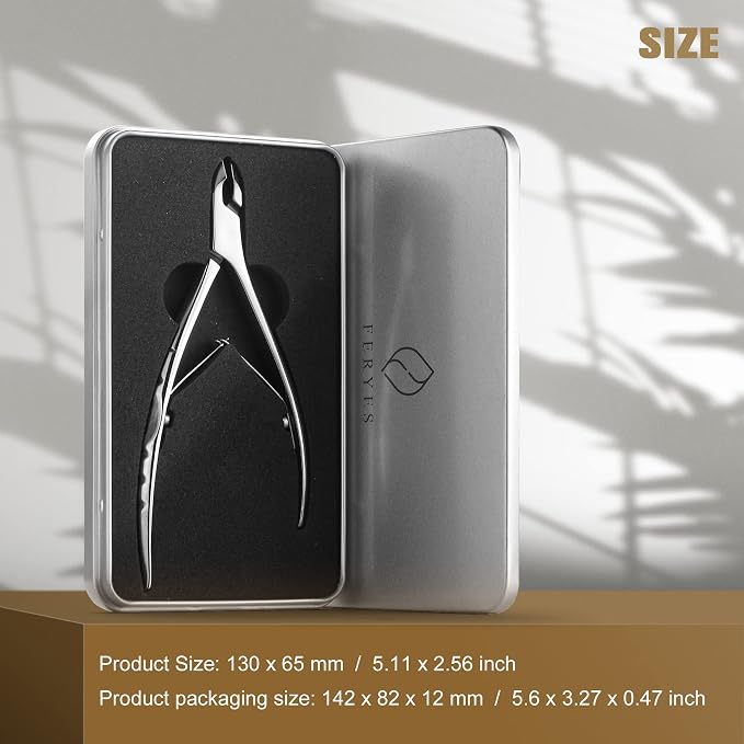 FERYES Cuticle Clipper with Pusher, 2 in 1 Professional Cuticle Trimmer - Image 6