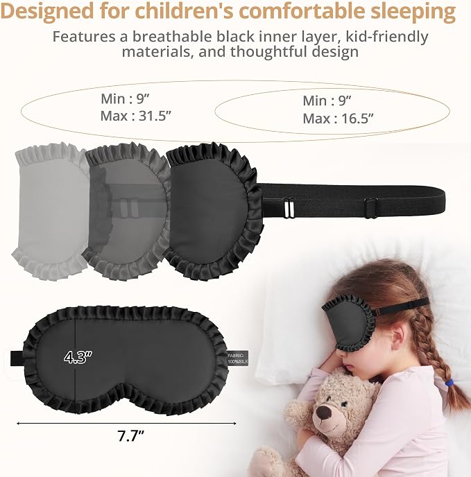 Kids Sleep Mask, 100% Real Mulberry Silk Eye Mask, Sleeping Mask - Image 5