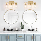 3 Light Bathroom Light Fixtures Brushed Brass Vanity Light Over Mirror Modern - Image 4