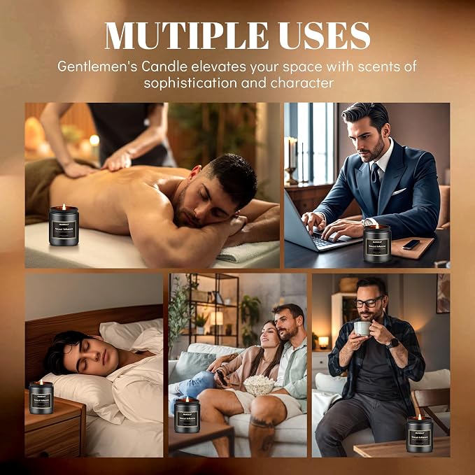 Mens Scented Candle Gift Set, 6 Pack Candles - Image 5