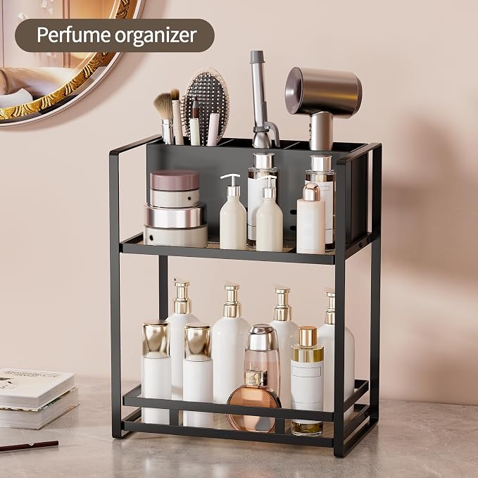 SanDream Hair Tool Organizer Bathroom Countertop, 2-Tier Metal Bathroom - Image 6