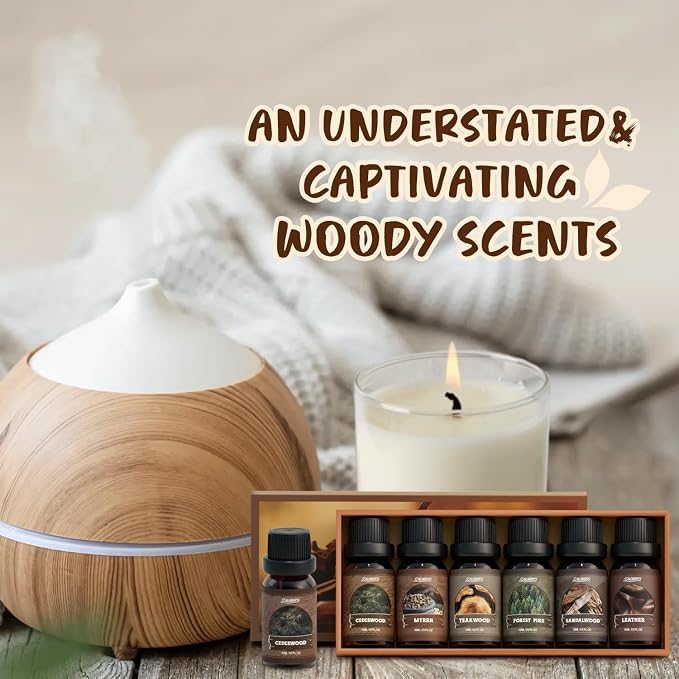 SALUBRITO Woody Fragrance Oils Set, Wood Essential Oil Set - Image 5