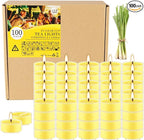 3.5-Hour 100Pack Yellow Tealight Candles, Outdoor and Indoor Summer Scented by YIH