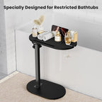 Bamboo Bathtub Table with Adjustable Height, Freestanding Bath Tray Caddy Board - Image 2