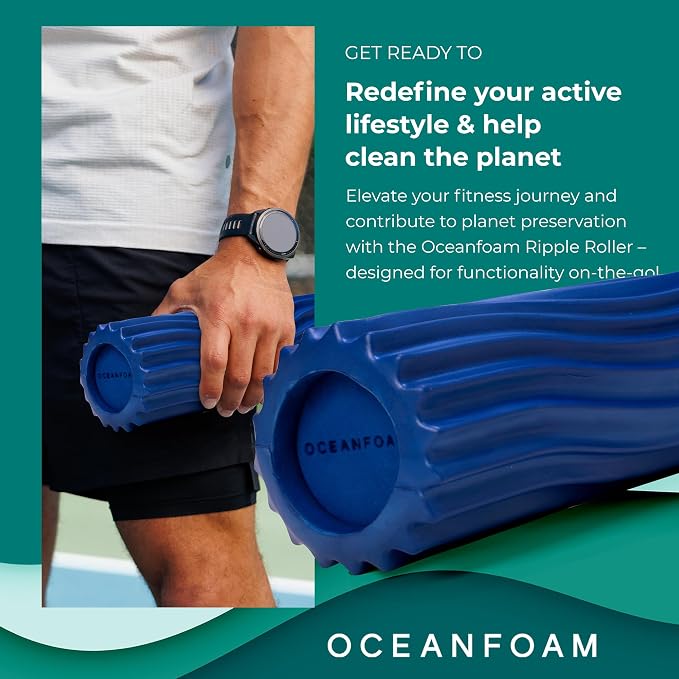 Oceanfoam Ripple Travel Foam Roller Firm Mini Foam Roller - Image 4