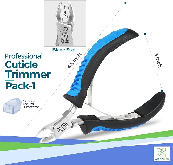 Cuticle Trimmer with Non-Slip Grip Handle Professional Stainless Steel Cuticle - Image 2