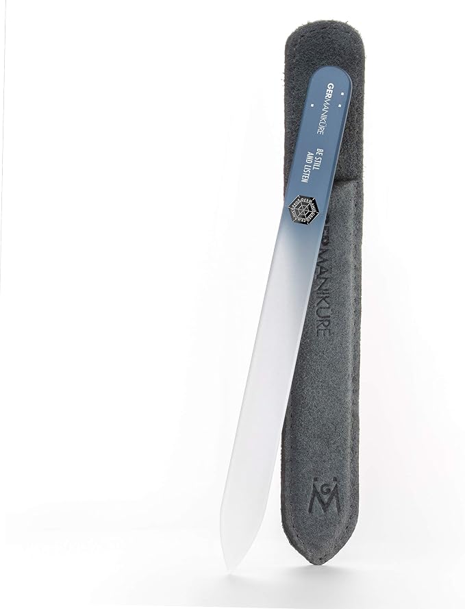 GERMANIKURE Glass Nail File in Suede Sleeve by GERMANIKURE