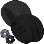 Sleep Cap Bonnet for Sleeping, Adjustable Cooling Ice Silk Lined Hair Bonnets by ROYBENS