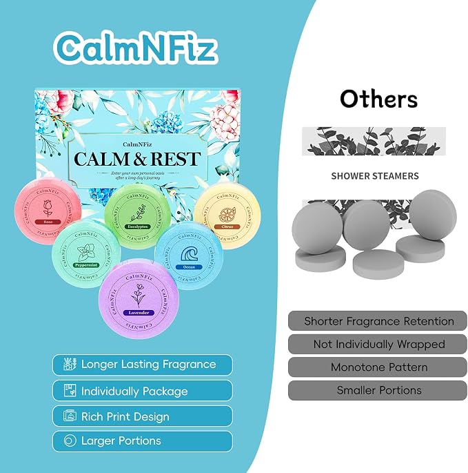 CalmNFiz 6 Pack Shower Steamers Aromatherapy, Birthday Gifts - Image 5