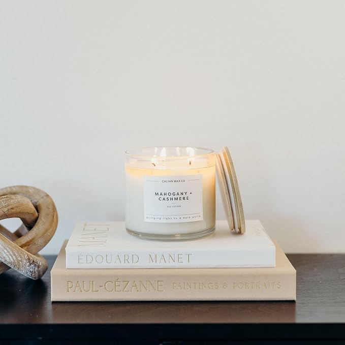 Calyan Wax Co. Mahogany & Cashmere 3 Wick Scented Candle - Image 8