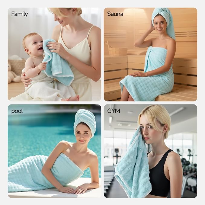 REDKISS 8-Piece Soft Bath Towel Sets, Extra Large 2 Bath Sheet, 2 Hand Towel - Image 8