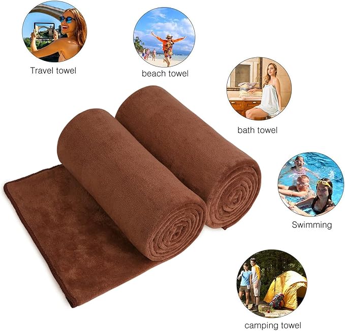 JML Large Bath Towels Set of 2, Fast Drying Microfiber Bathroom Towel - Image 5