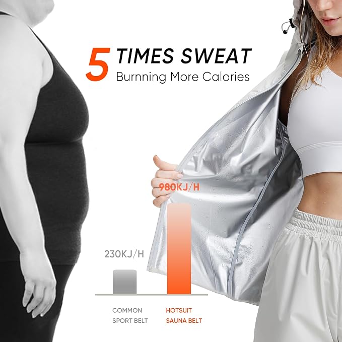 HOTSUIT Sauna Suit Women Machine Washable Sweat Sauna Jacket Pants Anti Rip - Image 4