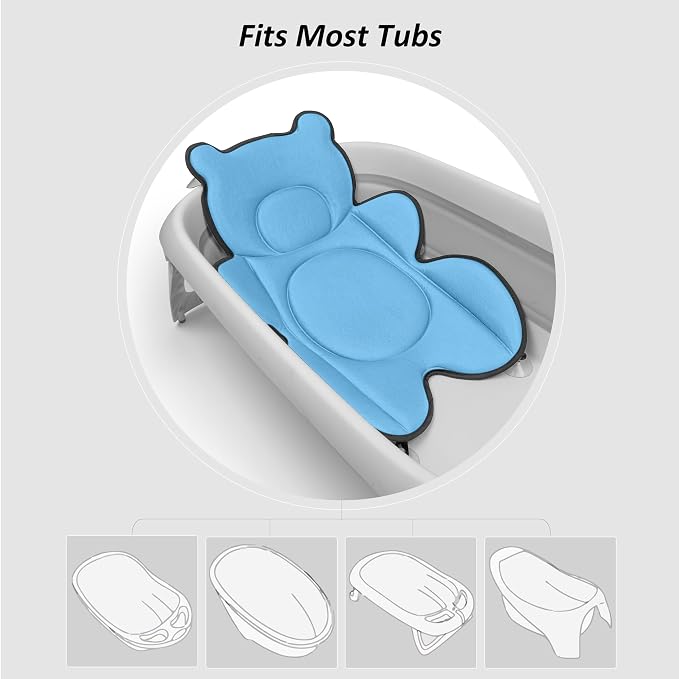 Infant Baby Bath Cushion, Fits Inside Most Baby Bathtubs, Breathable Soft Baby - Image 4