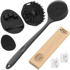 Manmihealth Silicone Back Scrubber & Soft Bath Glove Set 4 PCS, by ManmiHealth