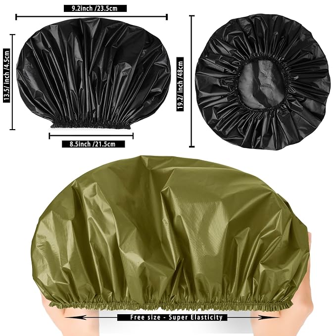 Jumbo Size Shower Cap 2 PCS Waterproof Shower Caps - Image 3
