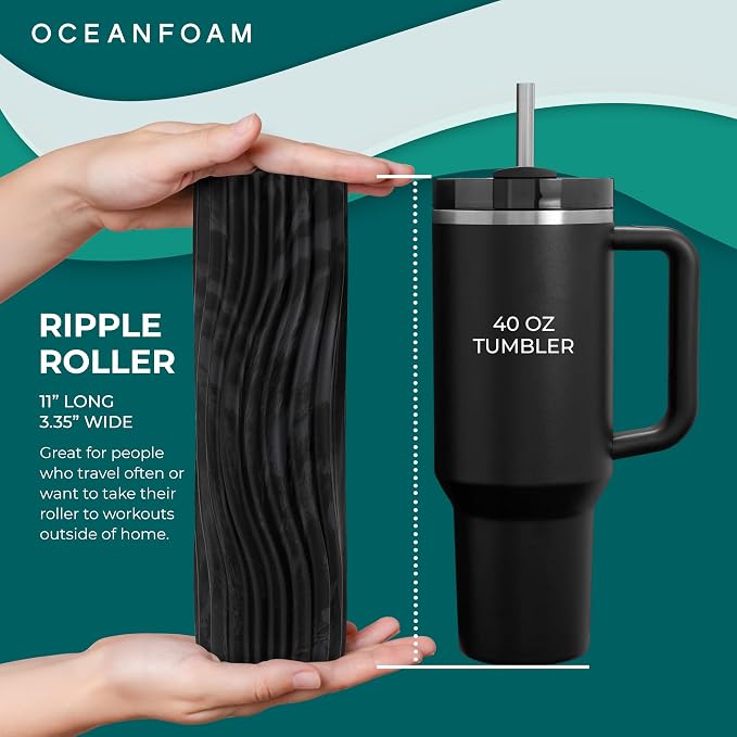 Oceanfoam Ripple Travel Foam Roller Firm Mini Foam Roller - Image 2
