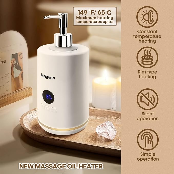 Oil Warmer for Massage, Massage Oil Warmer, Body Oils Heater for Spa, Salon and - Image 2
